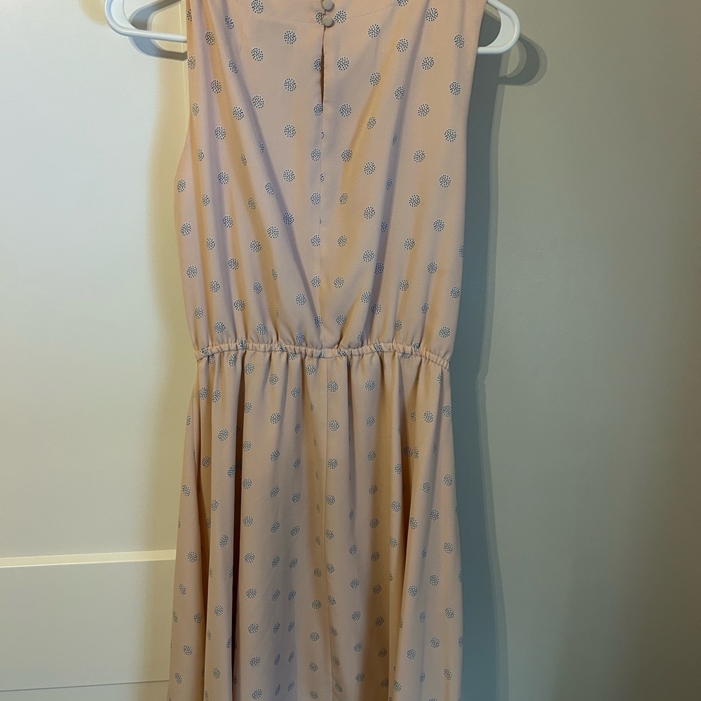 Elle Peach and Blue Midi Dress.  No Belt - Picture 3 of 5
